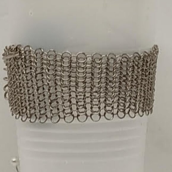 Ferrara Whiting and Davis Pewter Ring Mesh Toggle Bracelet - Picture 3 of 4